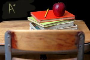 Photo of desk with books